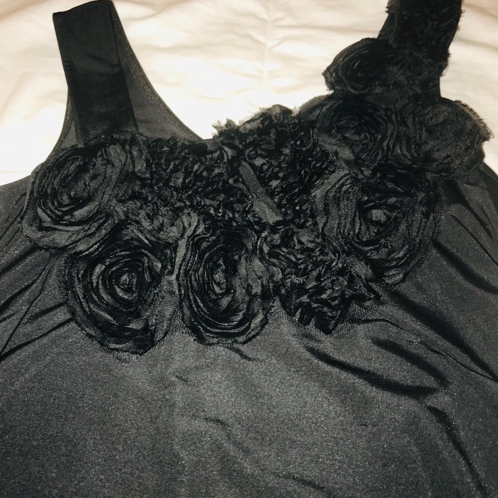 Dressy black floral tank